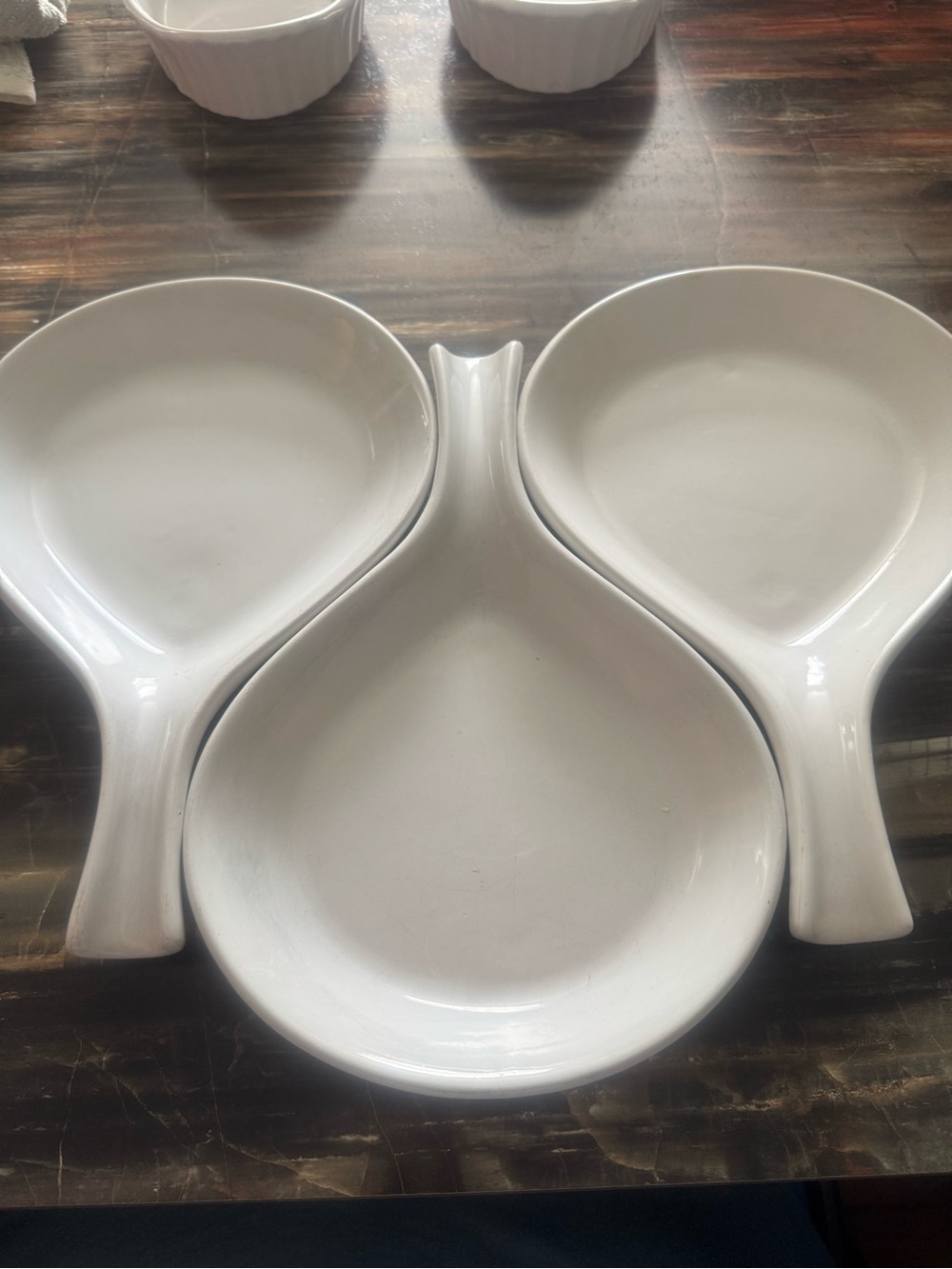 White Ceramic Serving Trio - Classic Kitchen Set